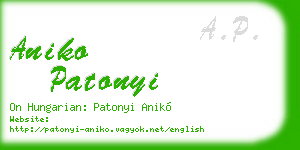 aniko patonyi business card