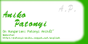 aniko patonyi business card